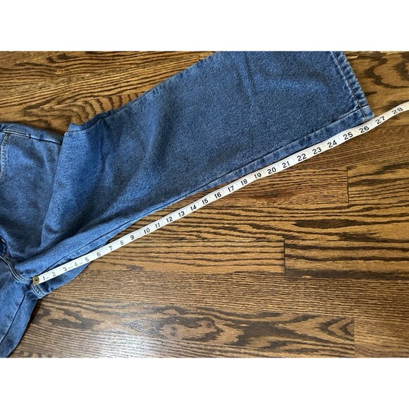 LL Bean Women’s Original Fit Plaid Flannel Lined Jeans Size 14 Petite Cotton EUC - Picture 12 of 12